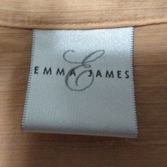 Emma James peach top, roll up button sleeves, button down blouse size XL - Picture 2 of 11